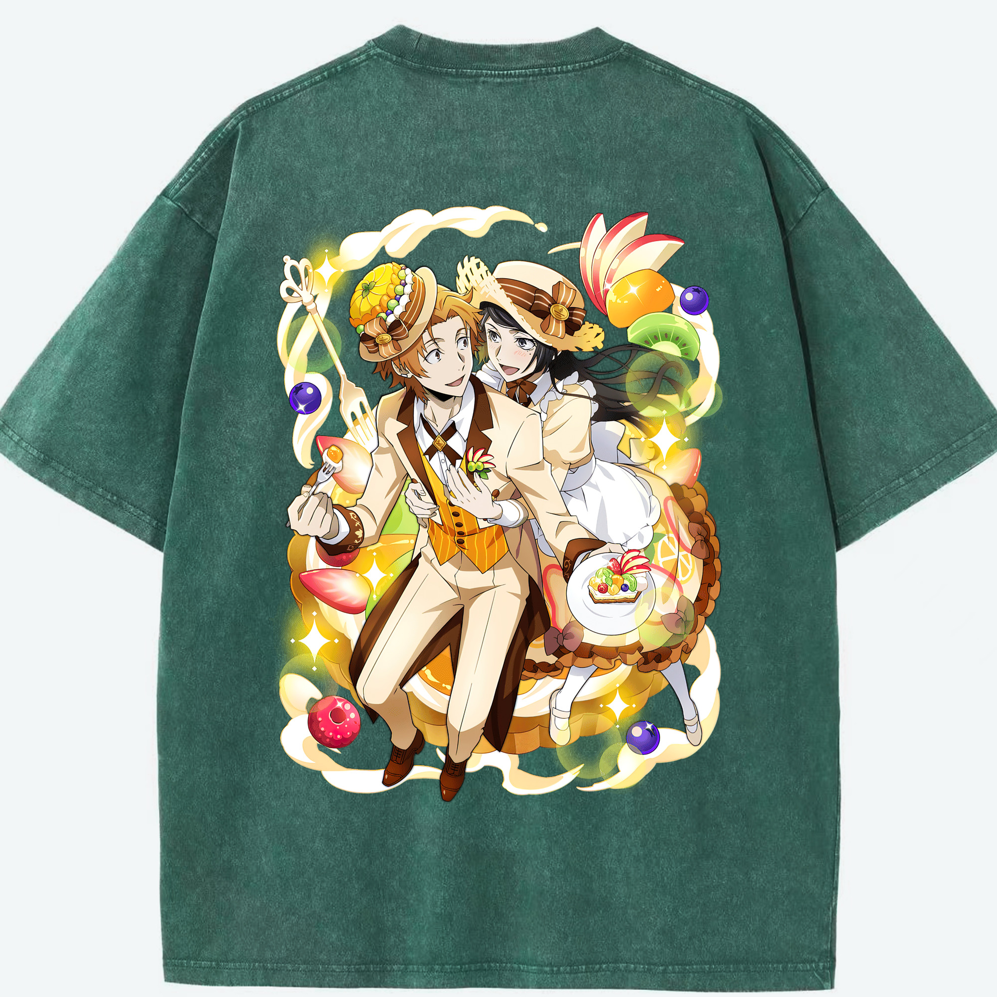 （画像用） 文豪ストレイドッグス Bungo Stray Dogs 綿100% ヴィンテージ風 半袖Tシャツ（背面プリント）